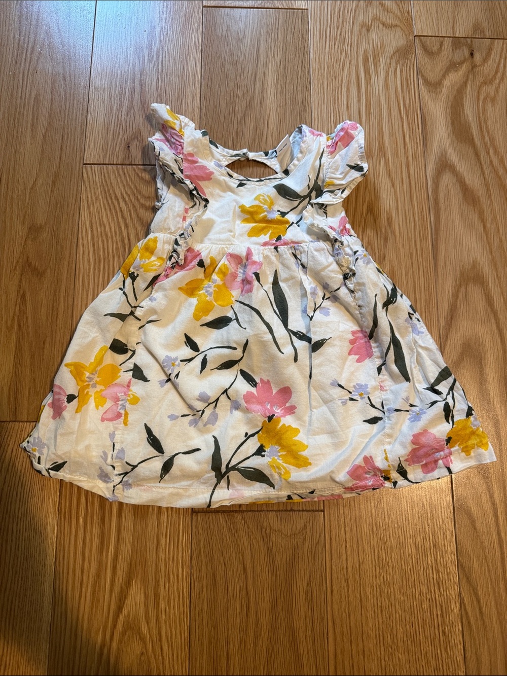 Old Navy White Floral Sundress with Pink & Yellow Flowers
